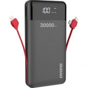 Повербанк УМБ Dudao K1Max 30000mAh with built-in cables black  (6970379617618)