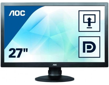 Монітор AOC E2770PQU чорний (27" TN/1920x1080/16:9/250кд/м2) (03-AO-27-E2770-TN-A) Б/В